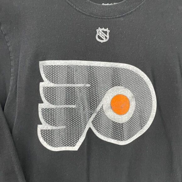 Philadelphia Flyers Shirt Men S‎ Black Reebok NHL Martin Biron #43 LS Tee - Picture 3 of 10